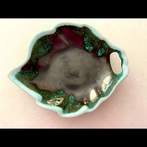 Vintage Luster Glaze Leaf Dish